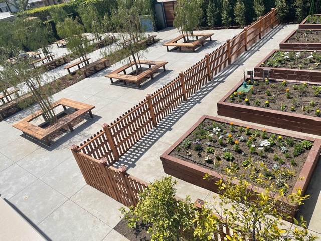 Community Garden With Seating